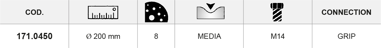 Platorello 200mm 8 fori