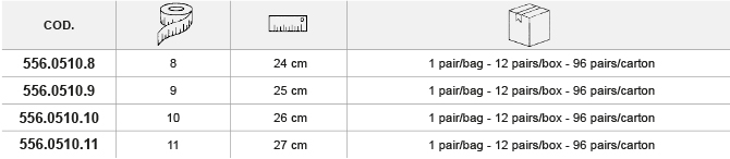Guanto_Mapa_ultrane510_tabella